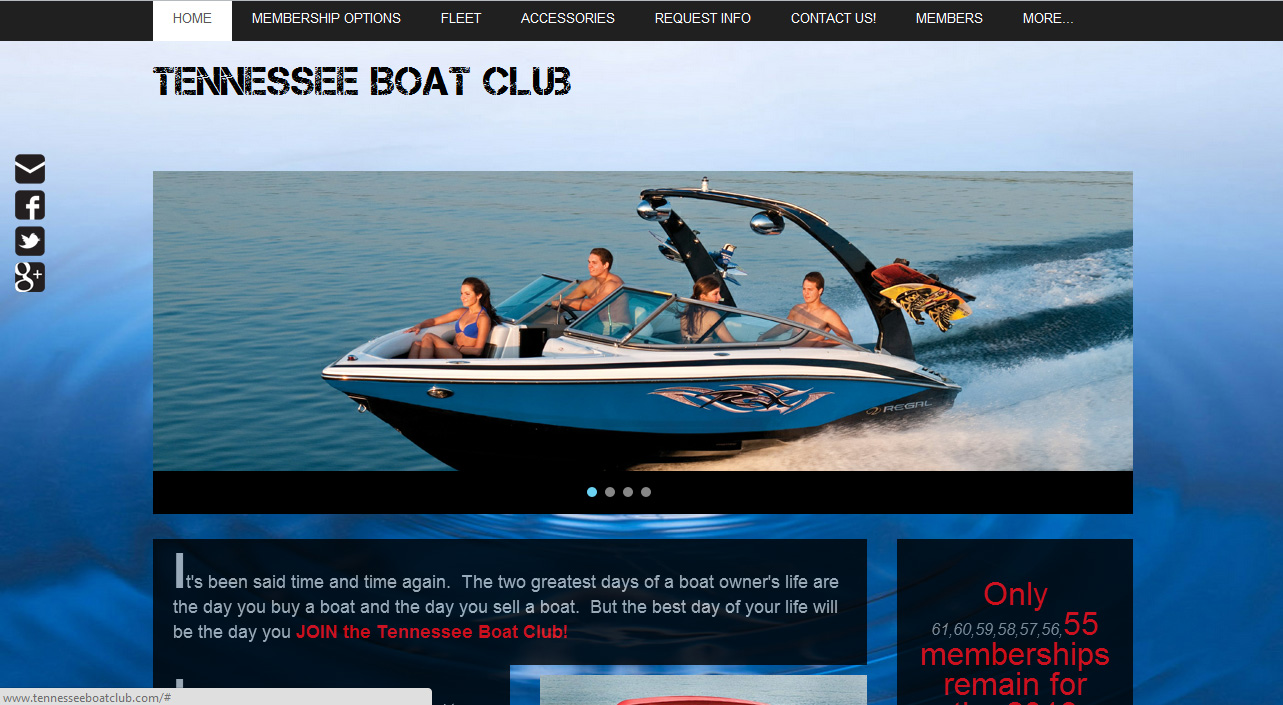 Tennessee Boat Club Premium Weebly Templates and Weebly Themes