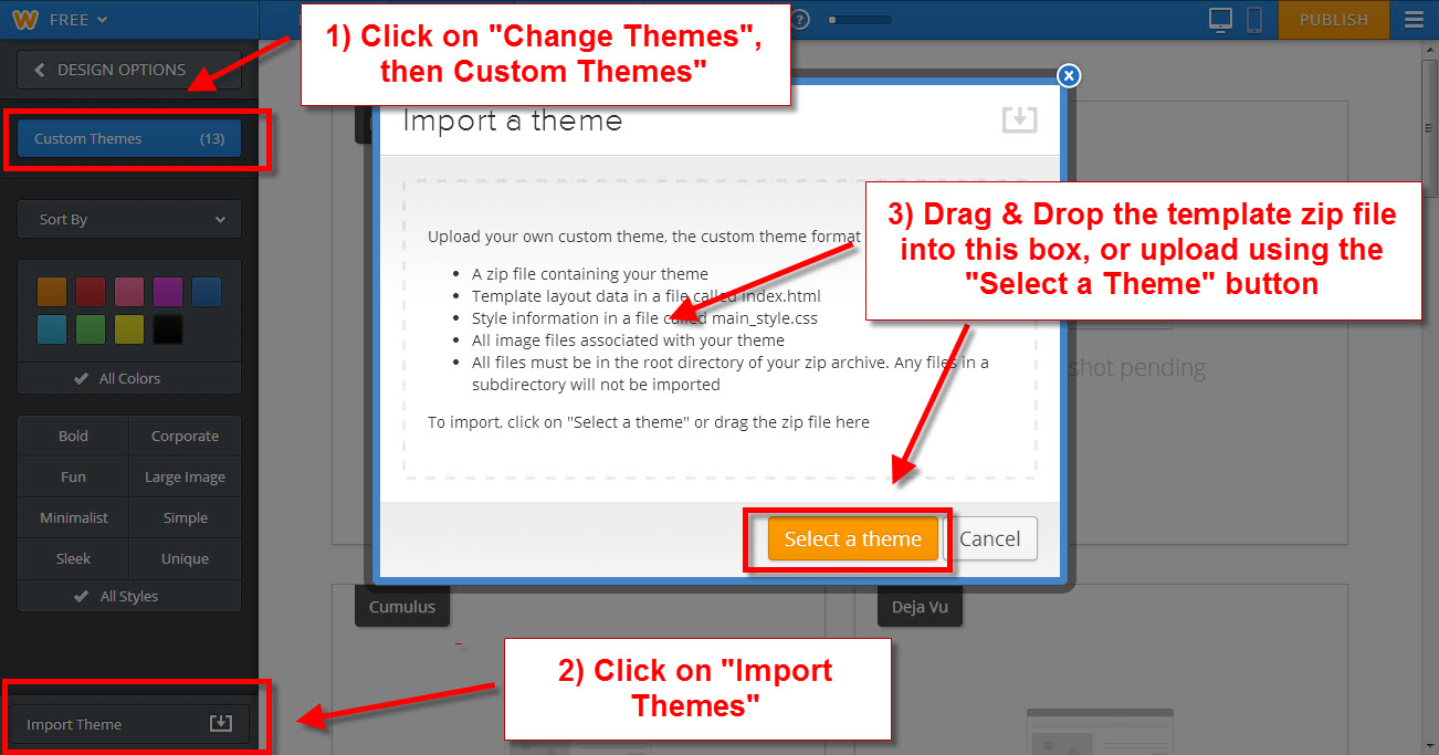 Template Upload Steps